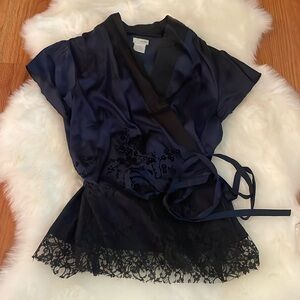 Silk and lace wrap top from Anthropologie